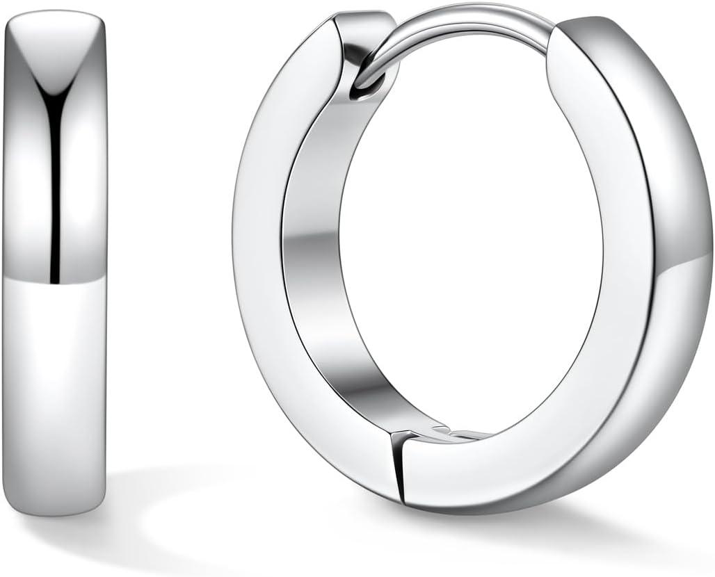 imageU7 Huggie Earrings Small Hoop Earrings for Women Hypoallergenic Stainless Steel SilverGoldBlack Cartilage Earrings for Christmas Gift 78910121416mma Silver B
