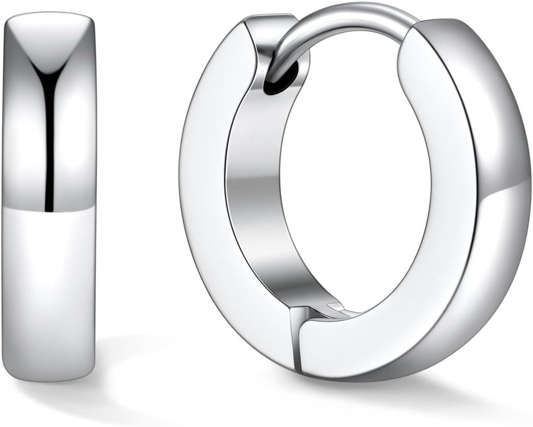 imageU7 Huggie Earrings Small Hoop Earrings for Women Hypoallergenic Stainless Steel SilverGoldBlack Cartilage Earrings for Christmas Gift 78910121416mma Silver B