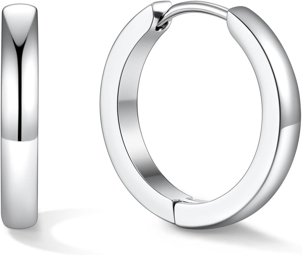 imageU7 Huggie Earrings Small Hoop Earrings for Women Hypoallergenic Stainless Steel SilverGoldBlack Cartilage Earrings for Christmas Gift 78910121416mma Silver B