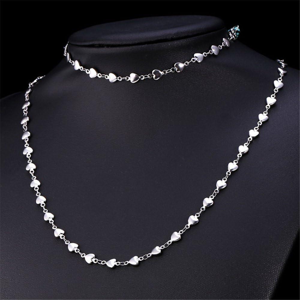 imageU7 Stainless Steel Jewelry Chain Link Bracelet ampamp Heart Necklace