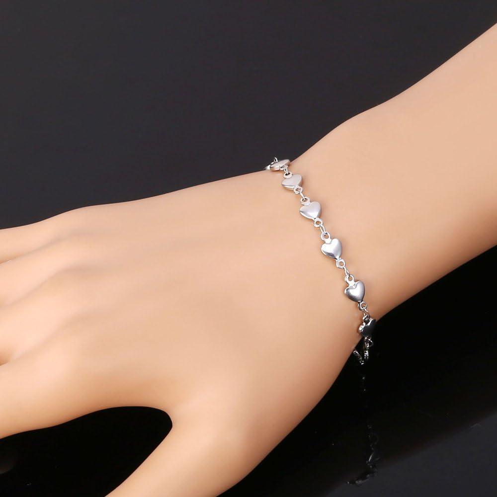 imageU7 Stainless Steel Jewelry Chain Link Bracelet ampamp Heart Necklace