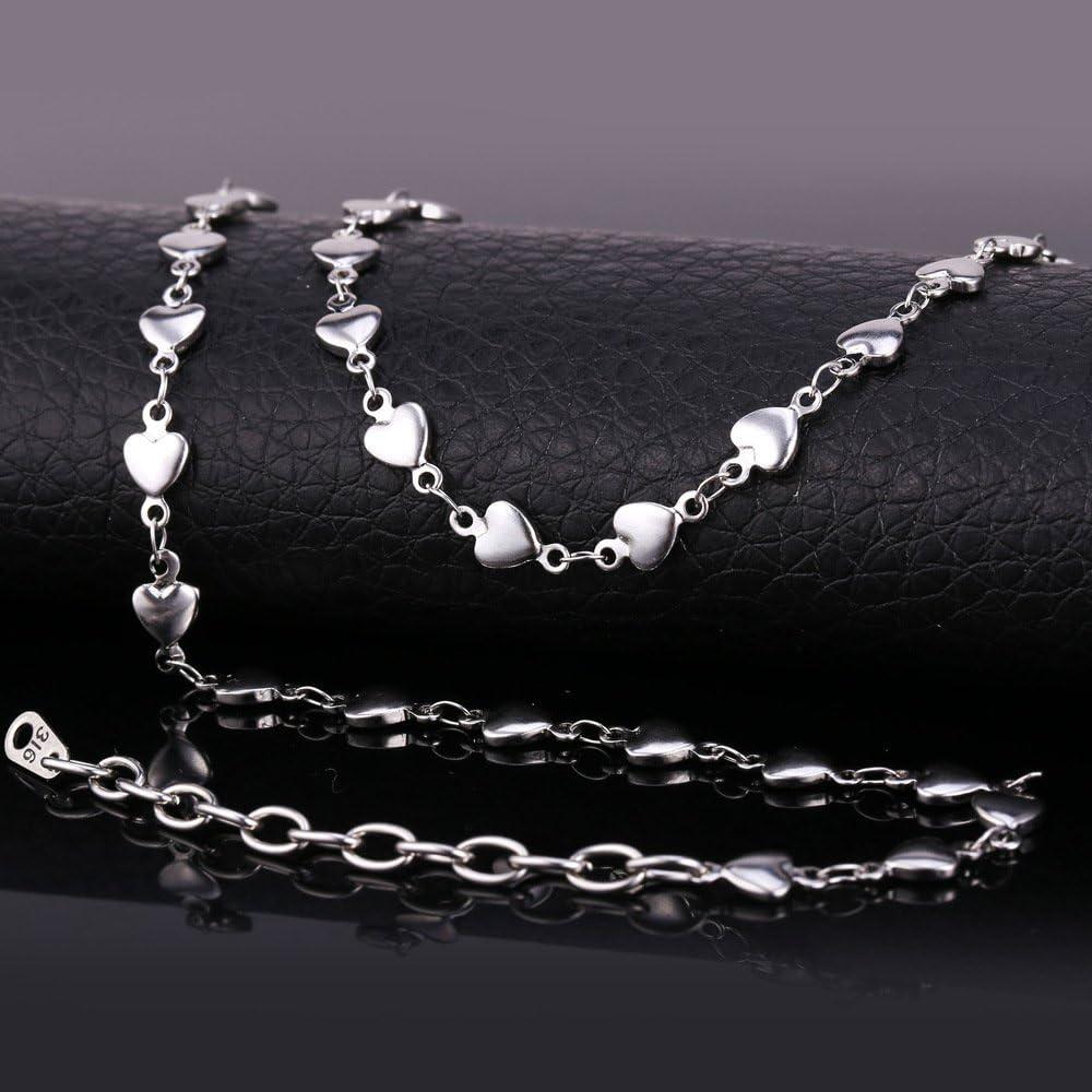 imageU7 Stainless Steel Jewelry Chain Link Bracelet ampamp Heart Necklace