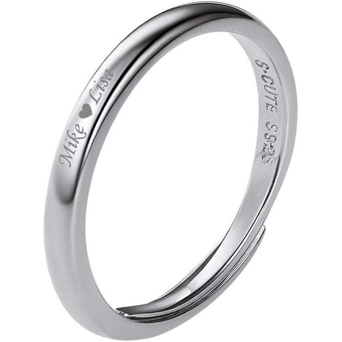 imageSILVERCUTE 925 Sterling Silver Band Rings Cat Rings for WomenAdjustable 925 Silver18K Gold Plated Band RingCatPanda Ring25mm Band RingSilver Custom