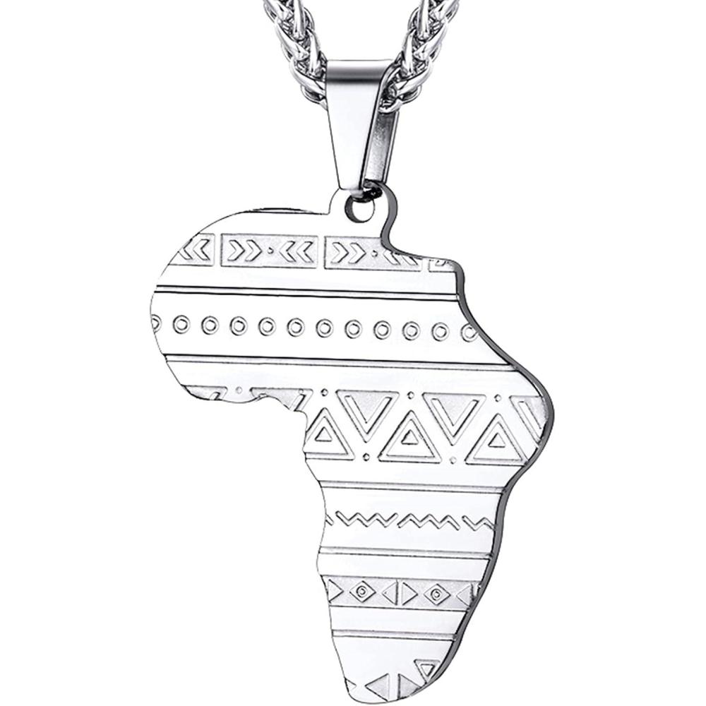 imageU7 Animals Necklace for Women Stainless Steel PigDogElephant Pendant Necklace Lucky JewelryEthnic Pattern MapSteel