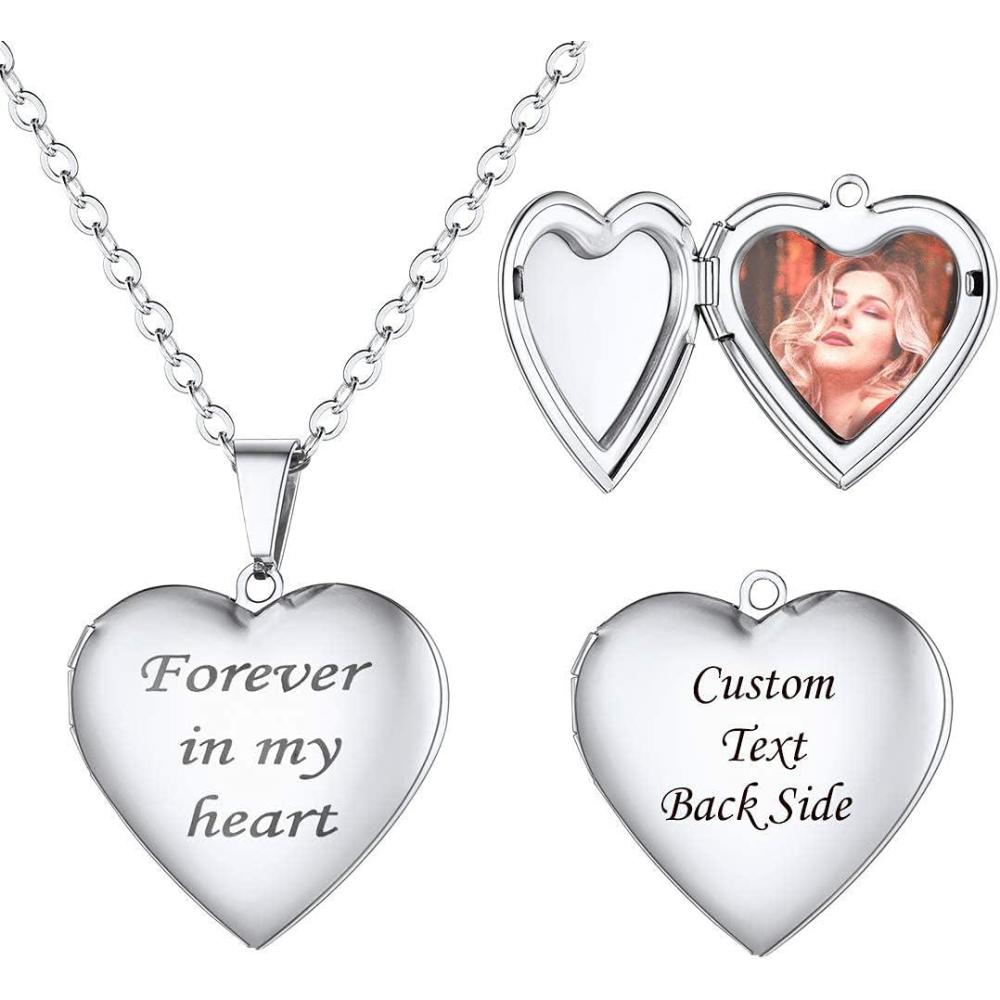 imageU7 Custom Photo Necklace Men Women Personalized Jewelry Customized Any Picture Pendant Stainless Steel Chain 1830 Inch Tennis Necklaces Mothers or Lover Gift17FIMH locketstainless steel