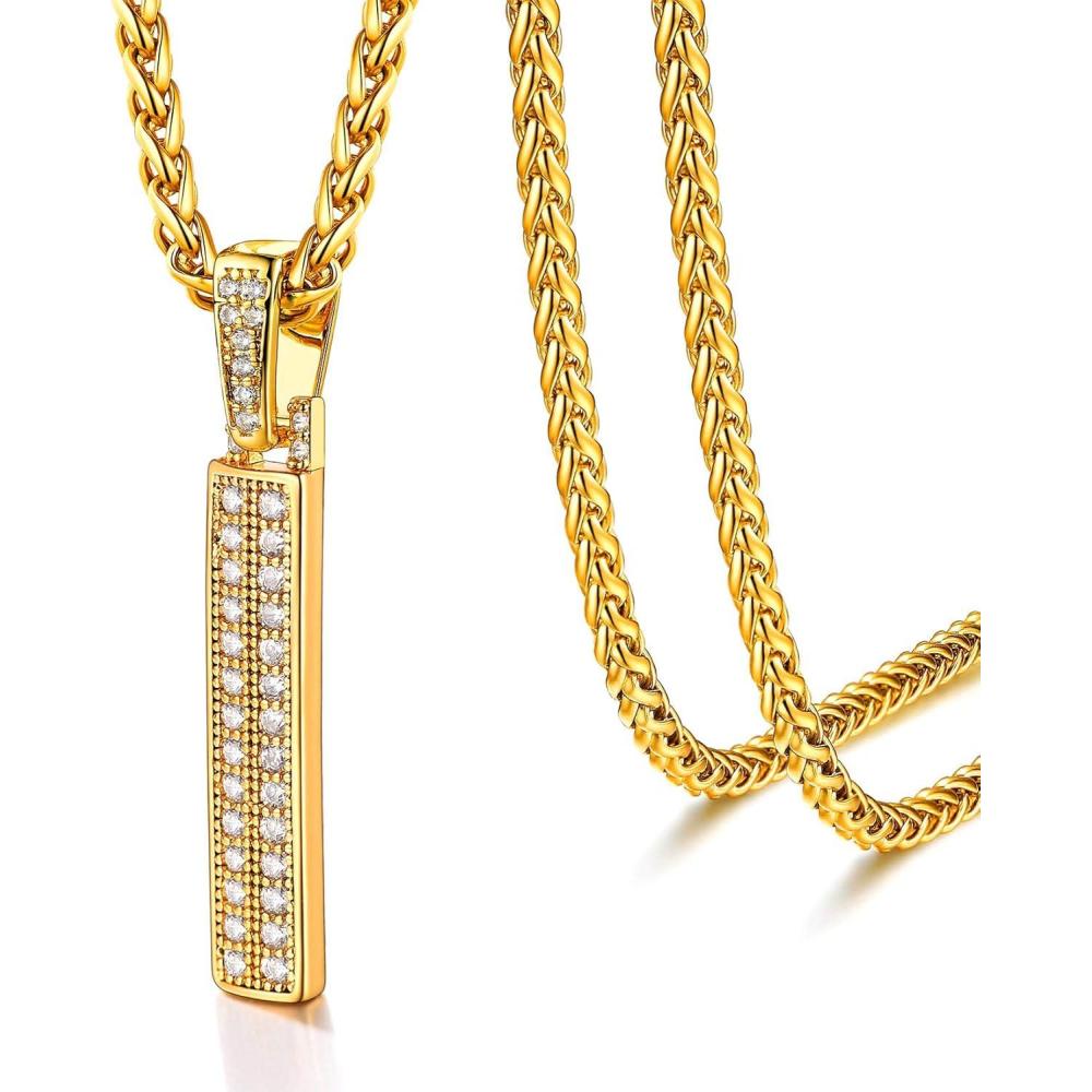 imageU7 Gold Initial Number Necklace for Men Women 18K GoldSilver Plated Diamond CZ Letter Pendant Necklace Big AZ 09 Hip Hop Jersey Customerized Letter Wheat Chain 22 Inch for Athletes RappersIGold