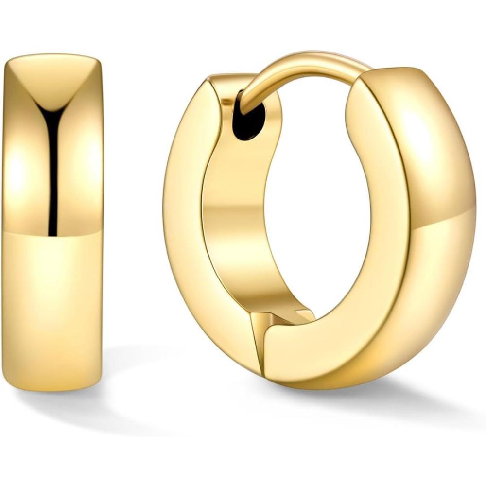 imageU7 Huggie Earrings Small Hoop Earrings for Women Hypoallergenic Stainless Steel SilverGoldBlack Cartilage Earrings for Christmas Gift 78910121416mmc Gold B