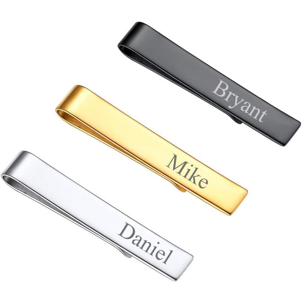 imageU7 Men Tie Clips for Wedding Anniversary Tie Clip Cufflinks PlatinumBlackGoldRose Gold Regular Tie Bar 16 PcsCustomizableA33Pcs SetCustomized
