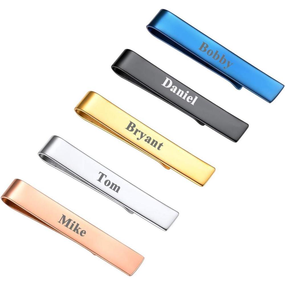 imageU7 Men Tie Clips for Wedding Anniversary Tie Clip Cufflinks PlatinumBlackGoldRose Gold Regular Tie Bar 16 PcsCustomizableA55Pcs Set Mixed ColorCustomized