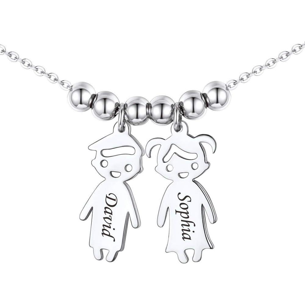 imageU7 Mother Necklace Personalized Engrave Name Jewelry234567 Children Friend Family Names Necklace with Birthstone for Women GirlsPendant for Mom GrandmaWife05Family Charm25 Names