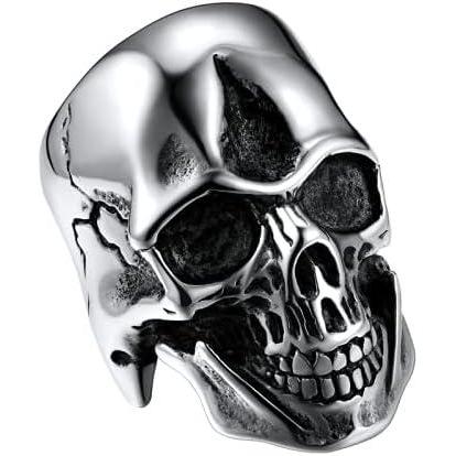 imageU7 Skull Ring Skeleton Ring Biker Ring for Cocktail Party Gothic Fashion Rings with Skull Size 714StainlessBlackGold ColorA Silver Skull