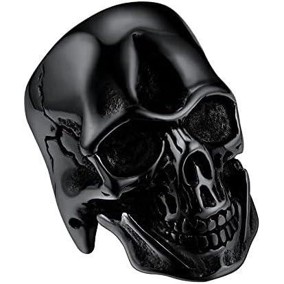 imageU7 Skull Ring Skeleton Ring Biker Ring for Cocktail Party Gothic Fashion Rings with Skull Size 714StainlessBlackGold ColorE Black Skull