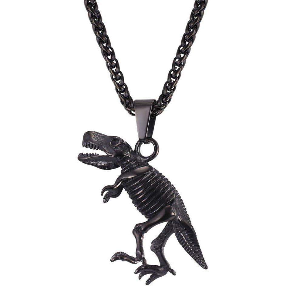 imageU7 Stainless Steel Shark Necklaces18K Gold Plated DolphinSwordfishShark Pendant NecklacePunk Mens Jewelry7DinosaurBlack