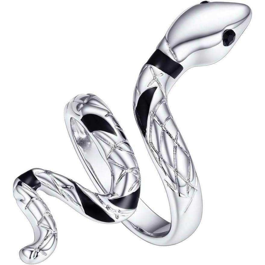 imageU7 Statement Rings for WomenAdjustable LeafOctopusSnake RingsDainty Cocktail Party Jewelry8SilverSnake