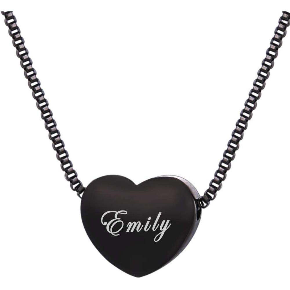 imageU7 Tiny Heart Necklace for Women Stainless Steel 18K GoldBlackRose Gold Plated Link Chain Dainty Love Hearts Pendant NecklacesHeart choker blackcustomized