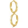 SILVERCUTE 925 Sterling Silver Huggie Hoop Earrings for Women,Hypoallergenic Small Hoop Earrings Lightweight Silver/14K Gold Hoops Cartilage Earrings for Women,8/10/12mm(3.Gold)