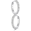 SILVERCUTE 925 Sterling Silver Huggie Hoop Earrings for Women,Hypoallergenic Small Hoop Earrings Lightweight Silver/14K Gold Hoops Cartilage Earrings for Women,8/10/12mm(4.CZ Silver)