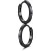 SILVERCUTE 925 Sterling Silver Huggie Hoop Earrings for Women,Hypoallergenic Small Hoop Earrings Lightweight Silver/14K Gold Hoops Cartilage Earrings for Women,8/10/12mm(2.Black)
