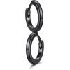 SILVERCUTE 925 Sterling Silver Huggie Hoop Earrings for Women,Hypoallergenic Small Hoop Earrings Lightweight Silver/14K Gold Hoops Cartilage Earrings for Women,8/10/12mm(2.Black)