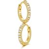 SILVERCUTE 925 Sterling Silver Huggie Hoop Earrings for Women,Hypoallergenic Small Hoop Earrings Lightweight Silver/14K Gold Hoops Cartilage Earrings for Women,8/10/12mm(5.CZ Gold)