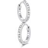 SILVERCUTE 925 Sterling Silver Huggie Hoop Earrings for Women,Hypoallergenic Small Hoop Earrings Lightweight Silver/14K Gold Hoops Cartilage Earrings for Women,8/10/12mm(4.CZ Silver)