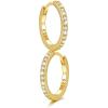 SILVERCUTE 925 Sterling Silver Huggie Hoop Earrings for Women,Hypoallergenic Small Hoop Earrings Lightweight Silver/14K Gold Hoops Cartilage Earrings for Women,8/10/12mm(5.CZ Gold)