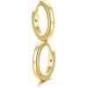 SILVERCUTE 925 Sterling Silver Huggie Hoop Earrings for Women,Hypoallergenic Small Hoop Earrings Lightweight Silver/14K Gold Hoops Cartilage Earrings for Women,8/10/12mm(3.Gold)