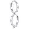 SILVERCUTE 925 Sterling Silver Huggie Hoop Earrings for Women,Hypoallergenic Small Hoop Earrings Lightweight Silver/14K Gold Hoops Cartilage Earrings for Women,8/10/12mm(1.Silver)