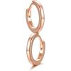SILVERCUTE 925 Sterling Silver Huggie Hoop Earrings for Women,Hypoallergenic Small Hoop Earrings Lightweight Silver/14K Gold Hoops Cartilage Earrings for Women,8/10/12mm(6.Rose Gold)