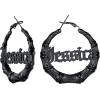 U7 Bamboo Earrings for Women 18K Gold Plated/Stainless Steel/Personalized Black Statement Extra Large Hoop Earrings 80s 90s Custom Name Huggie Earrings for Party Fashion Jewlery(06.Black Custom Name)