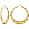 U7 Bamboo Earrings for Women 18K Gold Plated/Stainless Steel/Personalized Black Statement Extra Large Hoop Earrings 80s 90s Custom Name Huggie Earrings for Party Fashion Jewlery(01.Gold)