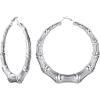 U7 Bamboo Earrings for Women 18K Gold Plated/Stainless Steel/Personalized Black Statement Extra Large Hoop Earrings 80s 90s Custom Name Huggie Earrings for Party Fashion Jewlery(03.Stainless Steel)