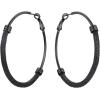 U7 Chunky Hoop Earrings for Women, Thick Gold Plated/Black Stainless Steel Hoops Earrings Statement Jewelry, 30/40/60/80mm(1.Black)