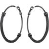 U7 Chunky Hoop Earrings for Women, Thick Gold Plated/Black Stainless Steel Hoops Earrings Statement Jewelry, 30/40/60/80mm(1.Black)
