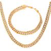 U7 Cuban Link Chain Necklace, Stainless Steel/Black/Gold Plated Chunky Curb Chain Necklace for Men Women, 14-30 Inches, 3/6/9/12 mm Width(n. 6.5mm Gold & Platinum)