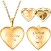 U7 Custom Photo Locket Necklace – Oval & Heart Shaped Locket – Gold/Silver/Rose Gold Personalized Image Necklaces for Women(03-Gold I Love You)