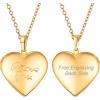 U7 Custom Photo Locket Necklace – Oval & Heart Shaped Locket – Gold/Silver/Rose Gold Personalized Image Necklaces for Women(03-Gold I Love You)