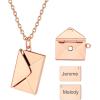 U7 Envelope Necklace, Angel Wings Necklaces Stainless Steel Customized Photo & Text Locket Pendant for Men Women, Personalized Picture Jewelry Multiple Styles: Butterfly/Heart/Love Letter(01. Envelope – Rose Gold)