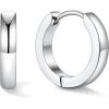 U7 Huggie Earrings, Small Hoop Earrings for Women, Hypoallergenic Stainless Steel Silver/Gold/Black Cartilage Earrings for Christmas Gift (7/8/9/10/12/14/16mm)(a. Silver B)