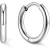 U7 Huggie Earrings, Small Hoop Earrings for Women, Hypoallergenic Stainless Steel Silver/Gold/Black Cartilage Earrings for Christmas Gift (7/8/9/10/12/14/16mm)(a. Silver A)