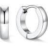 U7 Huggie Earrings, Small Hoop Earrings for Women, Hypoallergenic Stainless Steel Silver/Gold/Black Cartilage Earrings for Christmas Gift (7/8/9/10/12/14/16mm)(a. Silver B)