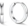 U7 Huggie Earrings, Small Hoop Earrings for Women, Hypoallergenic Stainless Steel Silver/Gold/Black Cartilage Earrings for Christmas Gift (7/8/9/10/12/14/16mm)(a. Silver B)