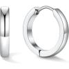 U7 Huggie Earrings, Small Hoop Earrings for Women, Hypoallergenic Stainless Steel Silver/Gold/Black Cartilage Earrings for Christmas Gift (7/8/9/10/12/14/16mm)(a. Silver B)
