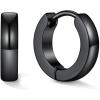 U7 Huggie Earrings, Small Hoop Earrings for Women, Hypoallergenic Stainless Steel Silver/Gold/Black Cartilage Earrings for Christmas Gift (7/8/9/10/12/14/16mm)(b. Black B)