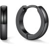 U7 Huggie Earrings, Small Hoop Earrings for Women, Hypoallergenic Stainless Steel Silver/Gold/Black Cartilage Earrings for Christmas Gift (7/8/9/10/12/14/16mm)(b. Black B)