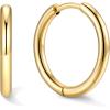 U7 Huggie Earrings, Small Hoop Earrings for Women, Hypoallergenic Stainless Steel Silver/Gold/Black Cartilage Earrings for Christmas Gift (7/8/9/10/12/14/16mm)(c. Gold A)