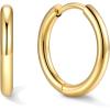 U7 Huggie Earrings, Small Hoop Earrings for Women, Hypoallergenic Stainless Steel Silver/Gold/Black Cartilage Earrings for Christmas Gift (7/8/9/10/12/14/16mm)(c. Gold A)