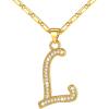 U7 Initial Necklace for Women, Gold/Platinum Plated CZ Crystal Letter A-Z Pendant Necklace, Shiny 20 Inch Name Chain Dainty Personalized Jewelry for Men Mom Wife Friend(d. Premium-Gold)