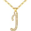 U7 Initial Necklace for Women, Gold/Platinum Plated CZ Crystal Letter A-Z Pendant Necklace, Shiny 20 Inch Name Chain Dainty Personalized Jewelry for Men Mom Wife Friend(d. Premium-Gold)