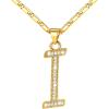U7 Initial Necklace for Women, Gold/Platinum Plated CZ Crystal Letter A-Z Pendant Necklace, Shiny 20 Inch Name Chain Dainty Personalized Jewelry for Men Mom Wife Friend(d. Premium-Gold)